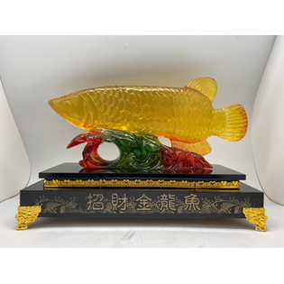 A010D - Golden Fish Stone Ornament