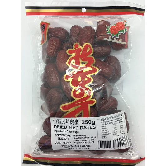 D018XS New Eastland Brand - Dried Red Dates 250g - 50 bags / 1CTN - New Eastland Pty Ltd - Asian food wholesalers