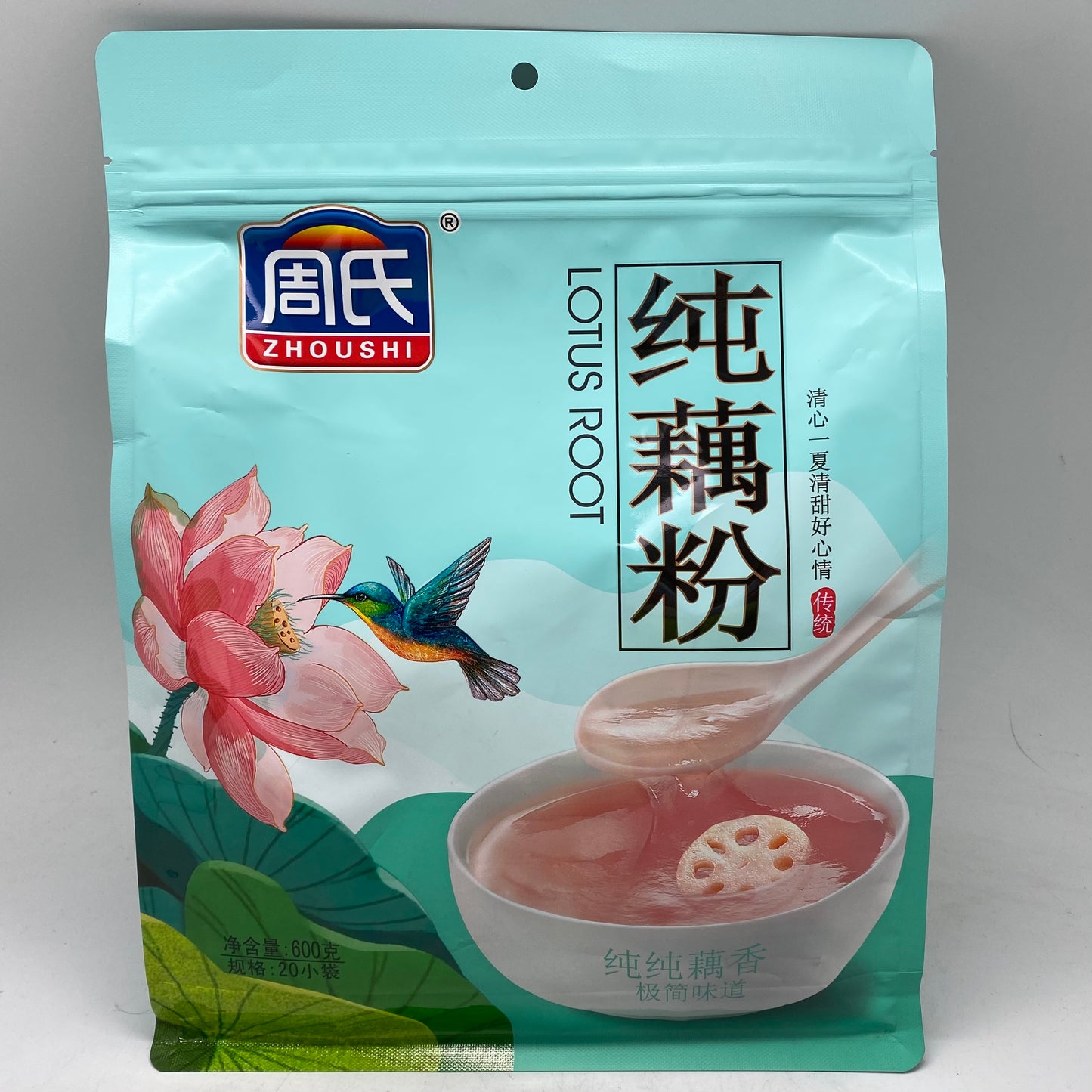 I023L ZhouShi Brand - Original: Lotus Seed Powder Beverage 600g - 16 bags / 1 CTN