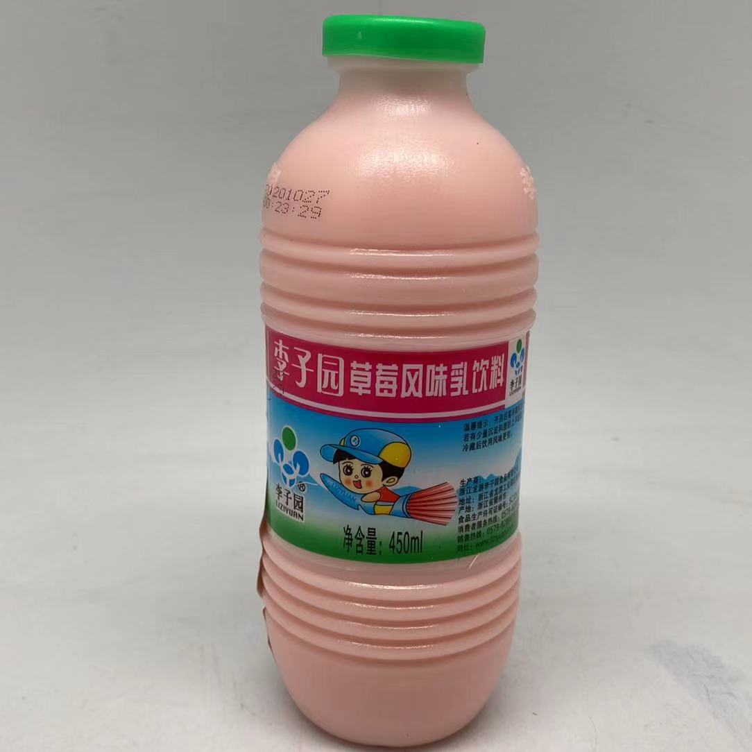 B009 LiZiYuan Strawberry Flavour Milk 450ml - 12 bot/ctn