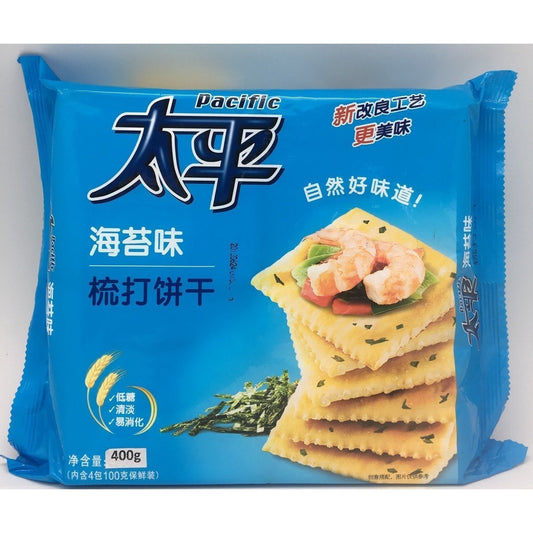 C035W Pacific Brand - Crackers Seaweed Flavour 400g - 12 bags / 1CTN - New Eastland Pty Ltd - Asian food wholesalers