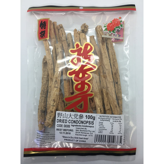 D038S New Eastland Pty Ltd - Dried Condonopsis 100g - 50 bags / 1 CTN - New Eastland Pty Ltd - Asian food wholesalers