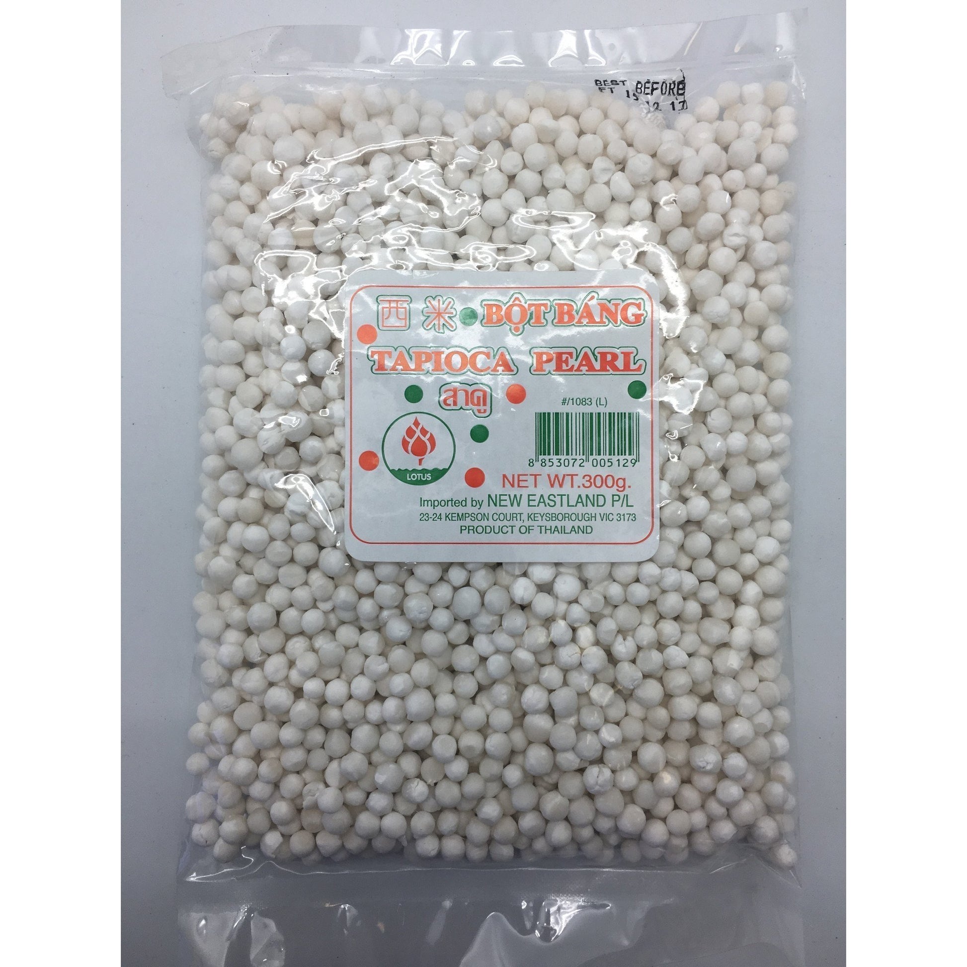 D217L Lotus Brand - Dried Tapioca pearls 300g - 50 bags / 1 CTN - New Eastland Pty Ltd - Asian food wholesalers