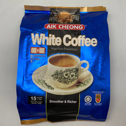 I007AA Aik Cheong - Low Sugar White Coffee Instant 30gX15 - 20bag/ctn