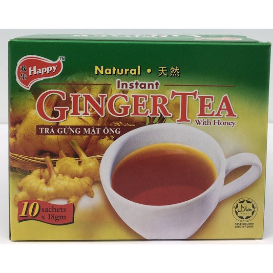 I008H Happy Brand - Instant Ginger Tea 10x18g - 24 box / 1 CTN - New Eastland Pty Ltd - Asian food wholesalers