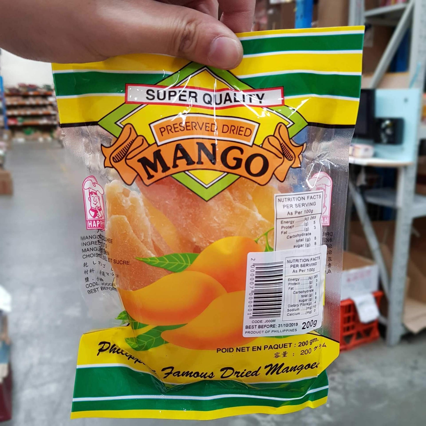 J000M Happy Brand Preserved Dried Mango 200g - New Eastland Pty Ltd - Asian food wholesalers