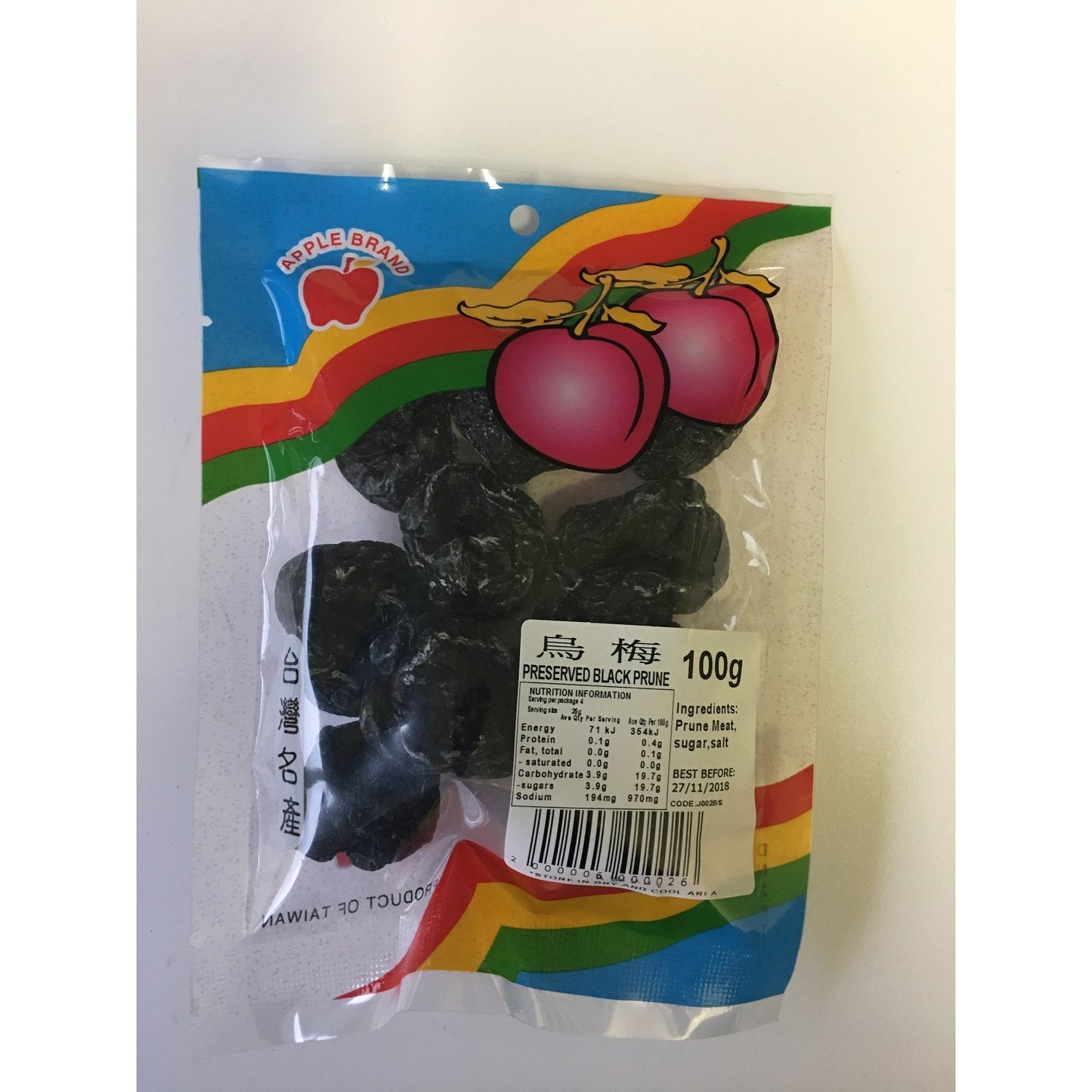 J002BS Apple brand - Preserved Black Prune 100g - 10 packet / 1 Bag - New Eastland Pty Ltd - Asian food wholesalers