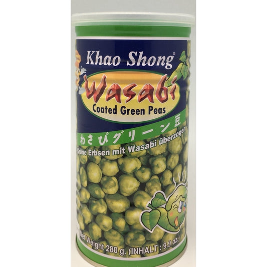 J051L Khao Shong brand-Wasabi Coated Green peas 280g - 24 tin / 1 CTN - New Eastland Pty Ltd - Asian food wholesalers