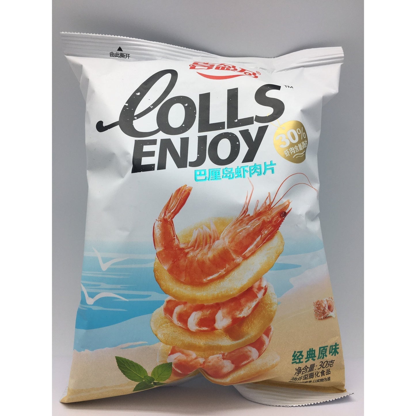 J067BO COLLS Enjoy - (Mint) Prawn Chips 30g - 20 bags  / 1 CTN - New Eastland Pty Ltd - Asian food wholesalers