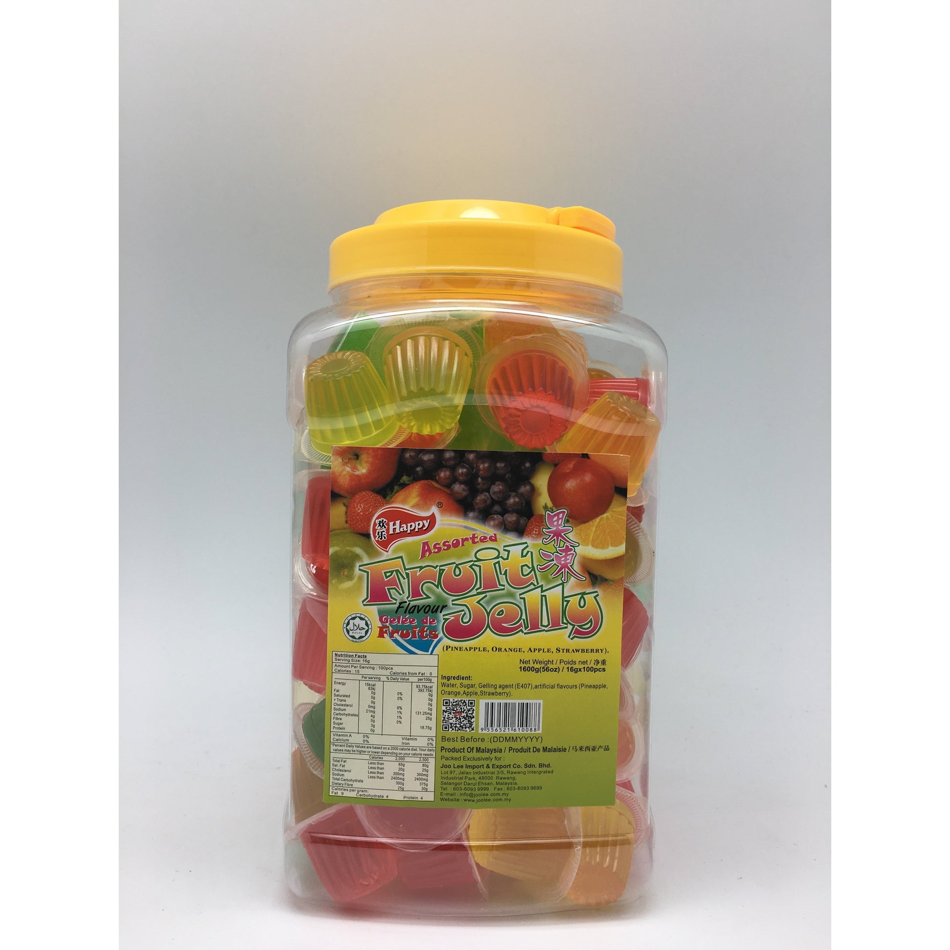 J075J Happy brand- Jelly 16g x 100pc - 6 Jar / 1CTN - New Eastland Pty Ltd - Asian food wholesalers