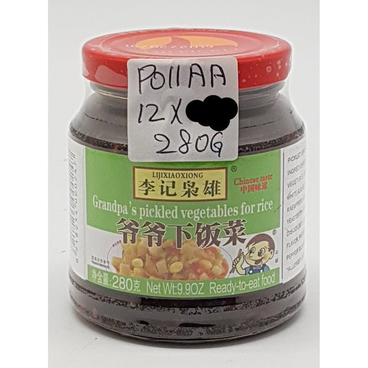 P011AA Li Ji Xiao Xiong Brand - Grandpa's Pickled Vegetables for rice 280g -12 jar / 1CTN - New Eastland Pty Ltd - Asian food wholesalers