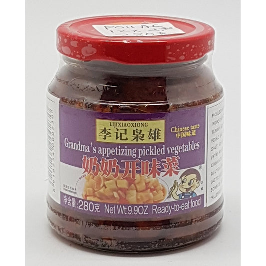 P011AC Li Ji Xiao Xiong Brand - Grandma's appetising Pickled Vegetables 280g -12 jar / 1CTN - New Eastland Pty Ltd - Asian food wholesalers