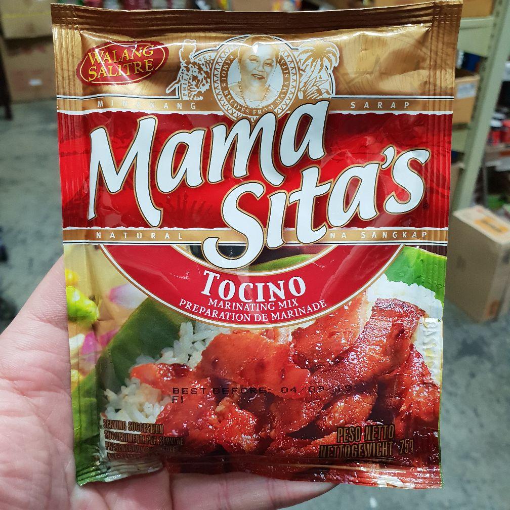 PD004M Mama Sitas Brand - (Tocino) marinating mix 75g -  72 bags / 1CTN - New Eastland Pty Ltd - Asian food wholesalers