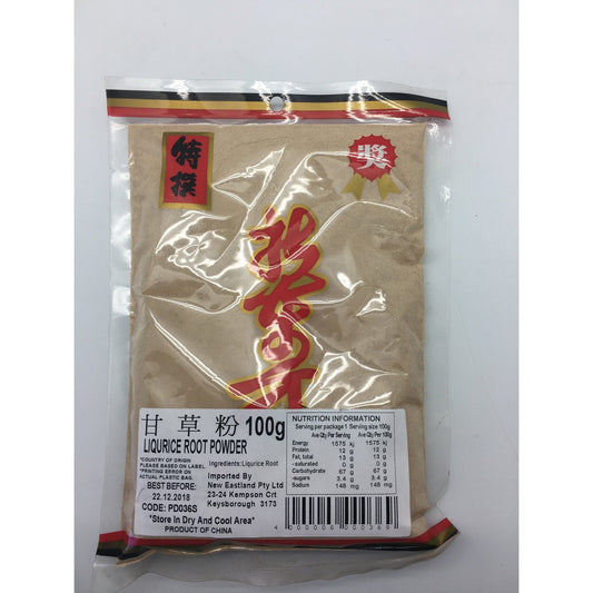 PD036S New Eastland Pty Ltd -Liqurice Root Powder 100g - 10 packets / 1 bag - New Eastland Pty Ltd - Asian food wholesalers