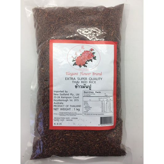 R016S Elegant Flower- Extra Super Quality Thai Red Rice 1kg - 20 bags / 1 CTN - New Eastland Pty Ltd - Asian food wholesalers