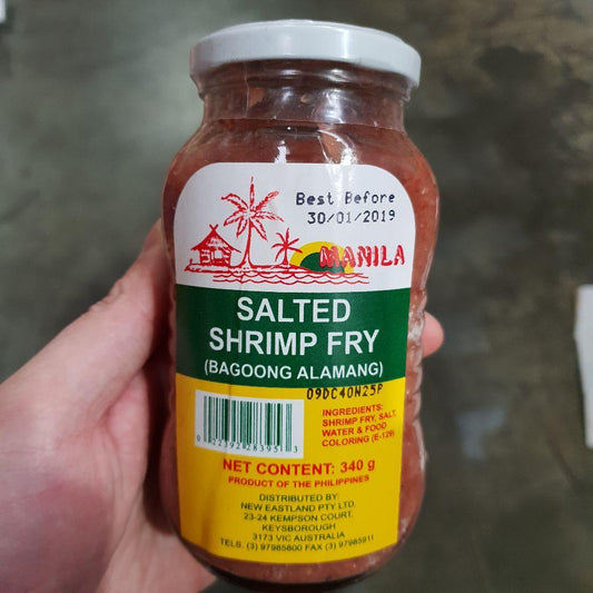 S046R Manila Brand - Salted Shrimp Fry 340g -  24 jar / 1CTN - New Eastland Pty Ltd - Asian food wholesalers