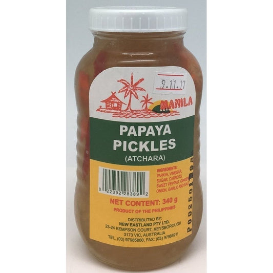 S050A Manila Brand - Papaya Pickles 340g -  24 jar / 1CTN - New Eastland Pty Ltd - Asian food wholesalers