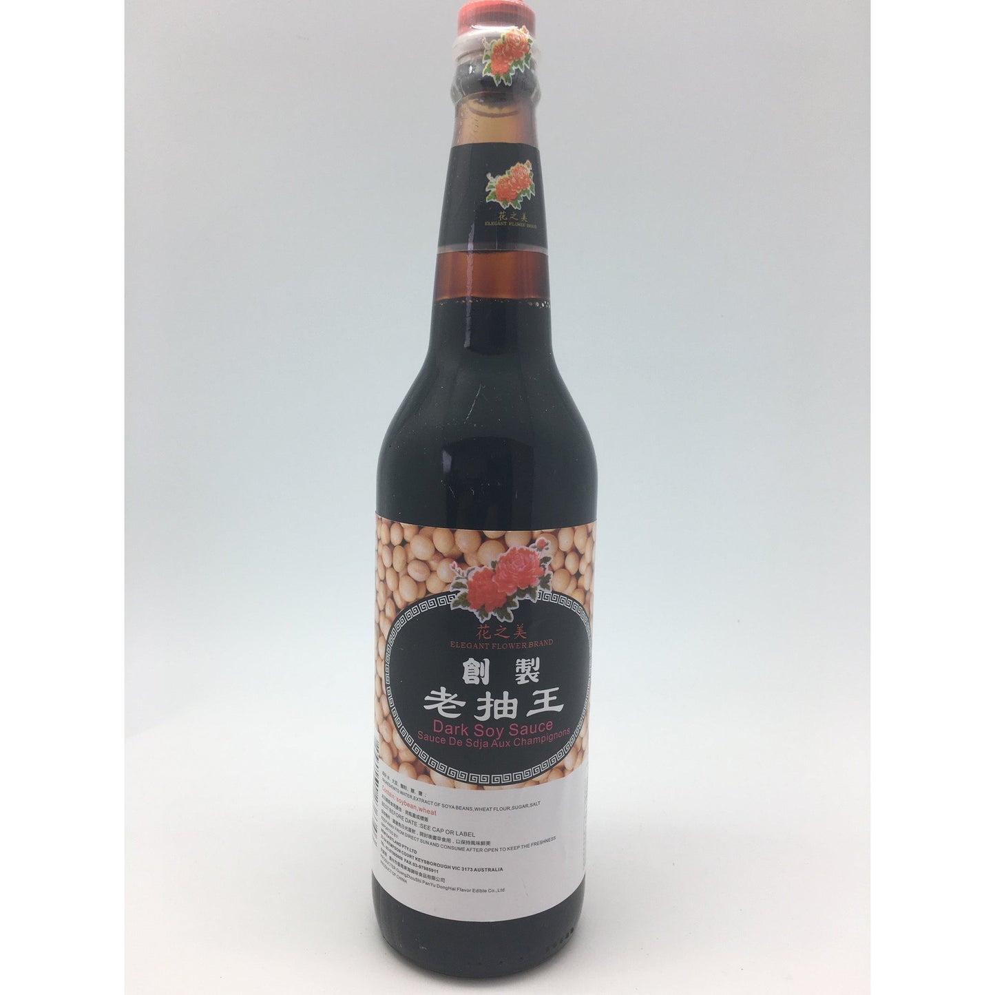 S064 Elegant Flower Brand - Dark Soy Sauce 600ml -  12 bot / 1ctn - New Eastland Pty Ltd - Asian food wholesalers